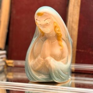 Vintage Vase Religious Blessed Virgin Mary Madonna Praying Planter Head Ceramic